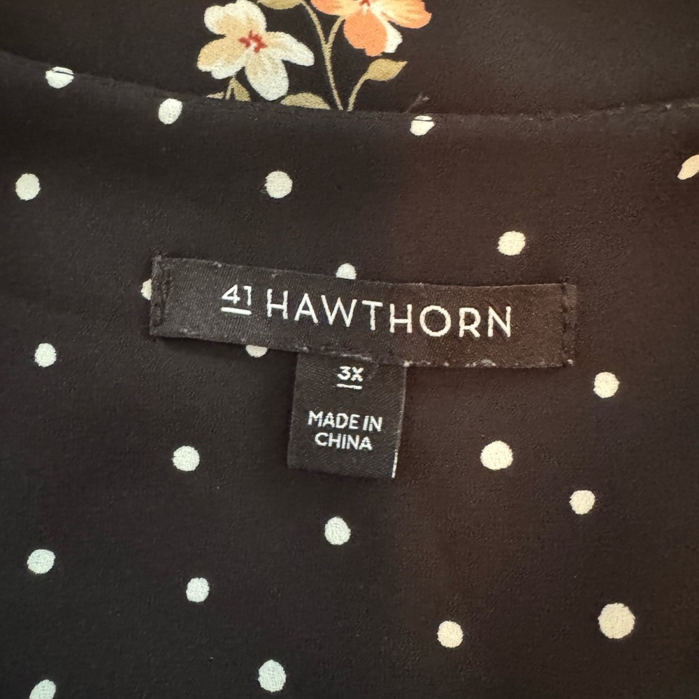 41 Hawthorn Black Floral Blouse with Stud Accents - Picture 2 of 9